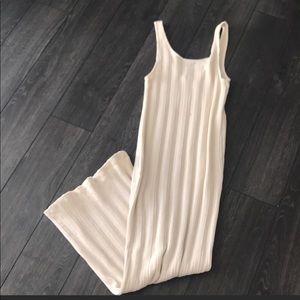 Cream Ribbed Dress Size Med / Large